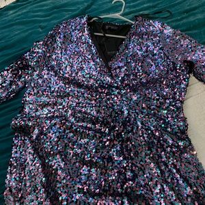 Eloquii V-Neck Sequin Dress